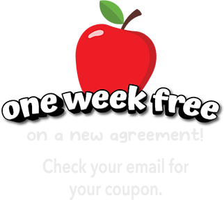 One week free on a new agreement! Check your email for your coupon.